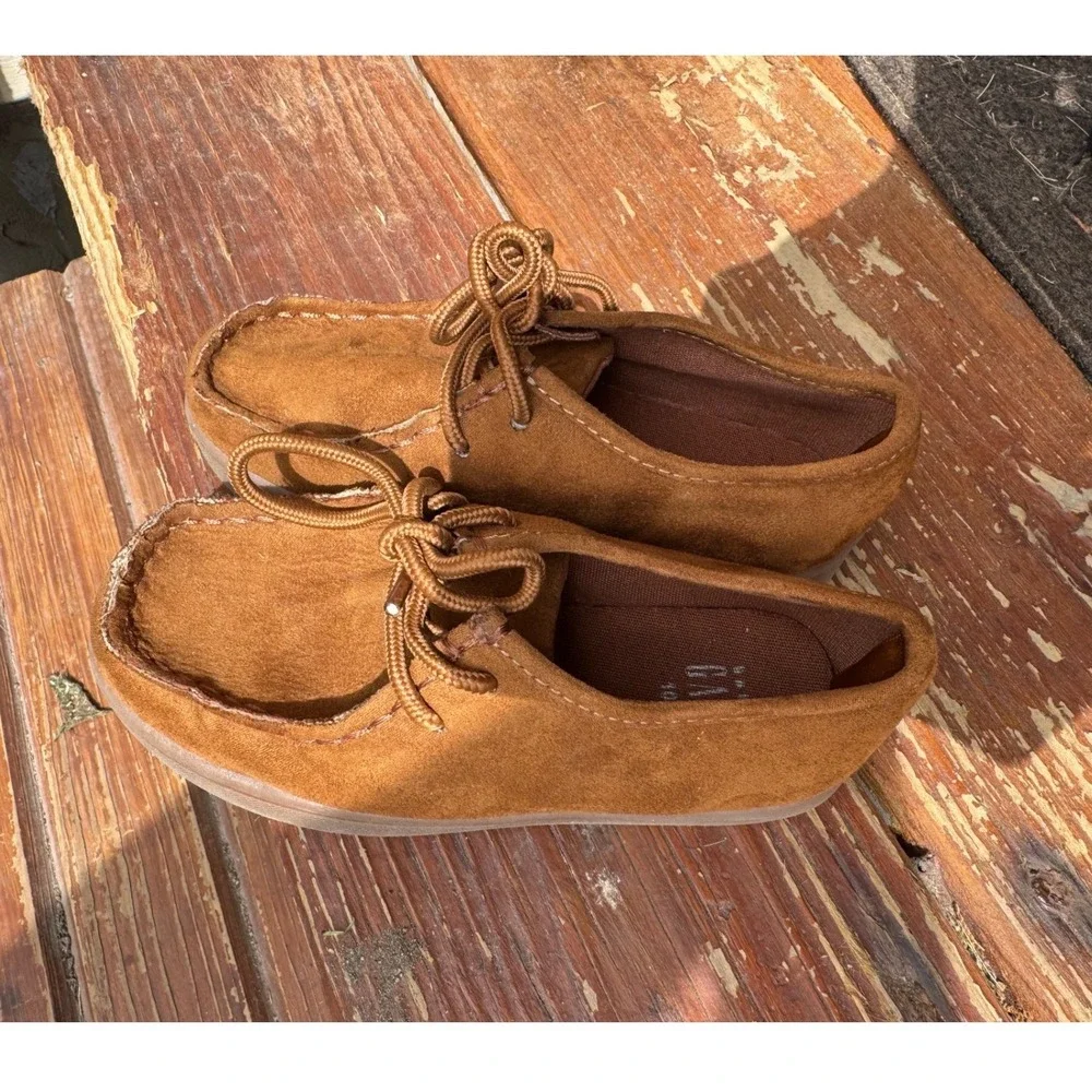 Baby Gap Toddler Boys Tan Brown Faux Suede Moc Boots Size‎ 10